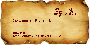 Szummer Margit névjegykártya