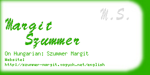 margit szummer business card